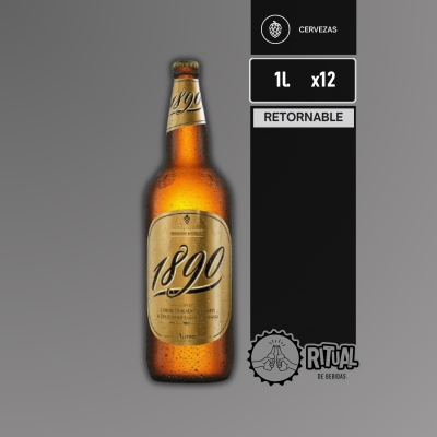 Cerveza 1890 Retornable 1L Cajón - x12 Unid.